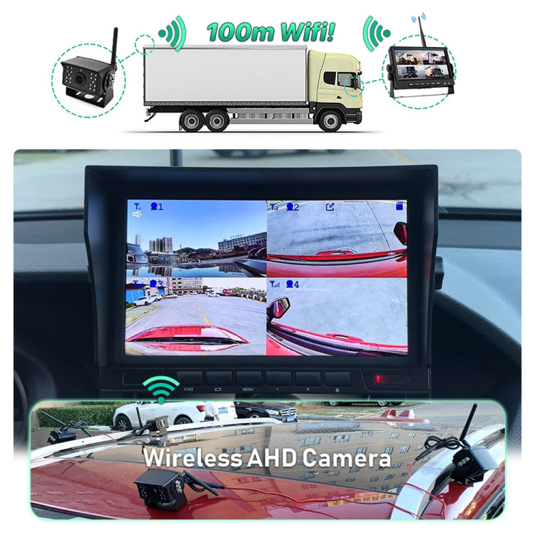 Car Digital Wireless Rear-view Split-screen Monitor Four Record