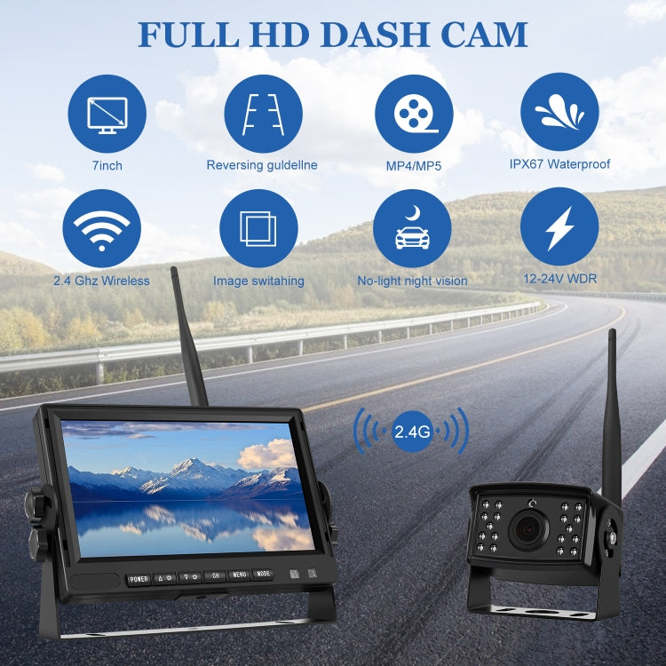 Car Digital Wireless Rear-view Split-screen Monitor Four Record