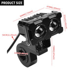 ZH-1583A1 External Waterproof Double Lamp Bead LED Headlight Square Dragon Button Type