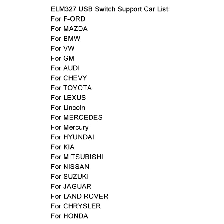 OBD ELM327 V1.5 USB Car Fault Diagnostic Cable with Switch