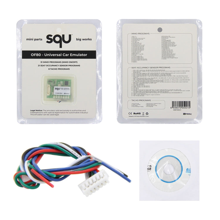 SQU OF80 Universal Car Emulator Signal Reset Immo / Tacho Programs Place ESL Diagnostic Seat Occupancy Sensor Tool