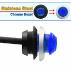 10 PCS MK-118 3/4 inch Metal Frame Car / Truck 3LEDs Side Marker Indicator Lights Bulb Lamp