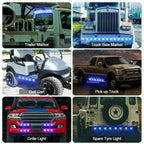 10 PCS MK-118 3/4 inch Metal Frame Car / Truck 3LEDs Side Marker Indicator Lights Bulb Lamp
