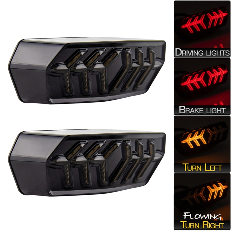 2 PCS KC670 Motorcycle Integrated Flashing Turn Signal Brake Tail Light for Honda MSX125 CBR650F CTX700 — Transparent Black
