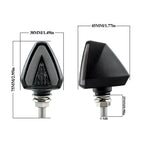 2 PCS KC018A Motorcycle Triangular V-shaped Two-color LED Brake Turn Signal Light