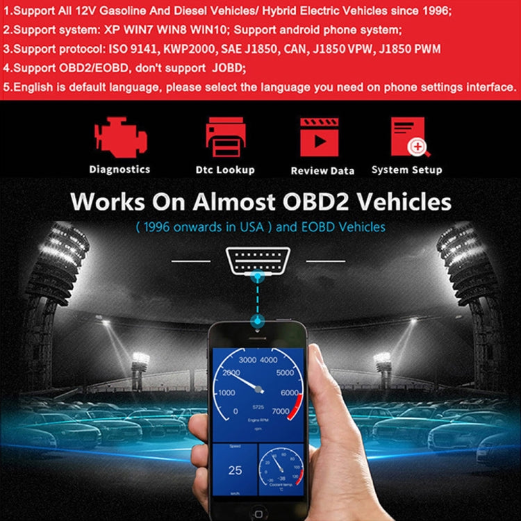 KONNWEI KW901 Android Phone OBD2 Car Bluetooth 5.0 Diagnostic Scan Tools
