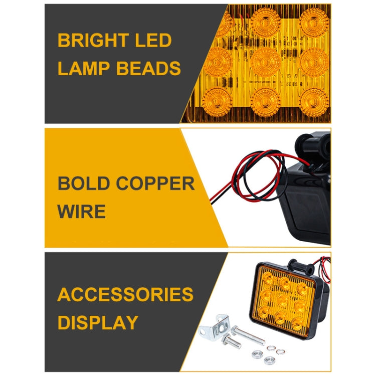 2 PCS ZS-7013 3 inch 9LEDs Strobe Waterproof Car / Truck Warning Light