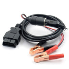 Car ECU Emergency Power Supply Cable Memory Saver with Alligator Clip-On Cigarette Lighter Power Socket, OBD II