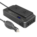 DC12V 200W AC110V Car Smart Multi-functional Digital Display Inverter, US Plug