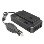 DC12V 200W AC110V Car Smart Multi-functional Digital Display Inverter, US Plug — view 3