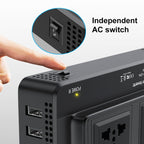 DC12V 200W AC110V Car Smart Multi-functional Digital Display Inverter, US Plug — view 5