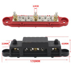 1 Pair 48V 150A M6 Power Distribution Terminal Block Battery Bus Bar Set