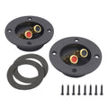 Car Double Binding Round Gold Plate Push Spring Loaded Jacks Speaker Box, 2 in 1 / Set