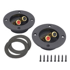 Car Double Binding Round Gold Plate Push Spring Loaded Jacks Speaker Box, 2 in 1 / Set