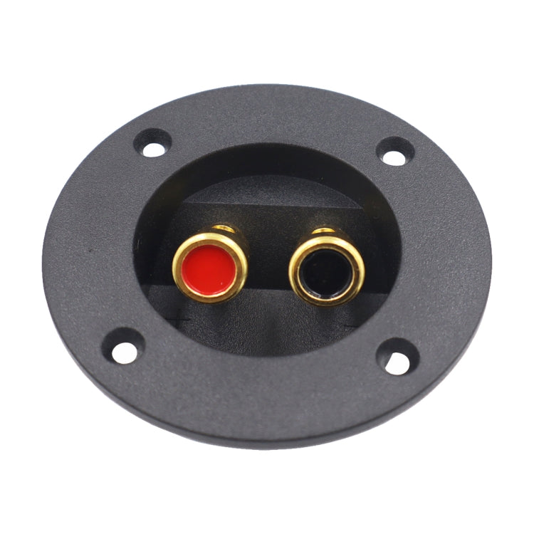 Car Double Binding Round Gold Plate Push Spring Loaded Jacks Speaker Box, 2 in 1 / Set