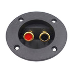 Car Double Binding Round Gold Plate Push Spring Loaded Jacks Speaker Box, 2 in 1 / Set