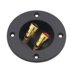 Car Double Binding Round Gold Plate Push Spring Loaded Jacks Speaker Box, 2 in 1 / Set