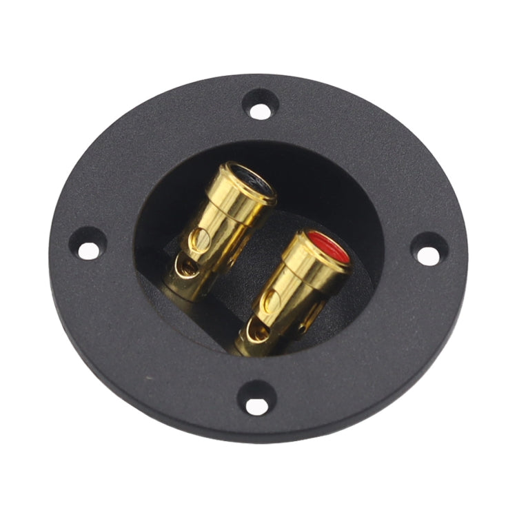 Car Double Binding Round Gold Plate Push Spring Loaded Jacks Speaker Box, 2 in 1 / Set