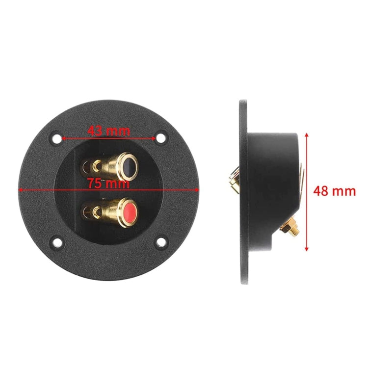 Car Double Binding Round Gold Plate Push Spring Loaded Jacks Speaker Box, 2 in 1 / Set