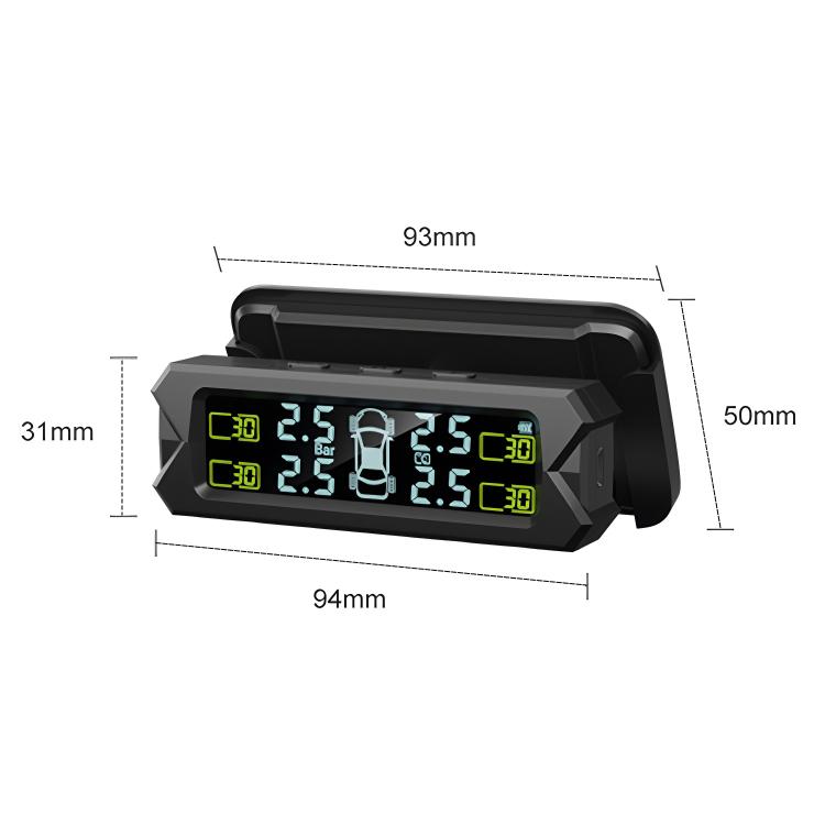 Car High Precision Solar Charging Tire Pressure Monitoring System TPMS, External Voice Sensor
