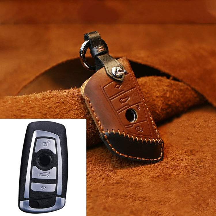 For BMW Blade Style Car Cowhide Leather Key Protective Cover Key Case, Three Keys Version, For BMW, Three Keys Version — view 8