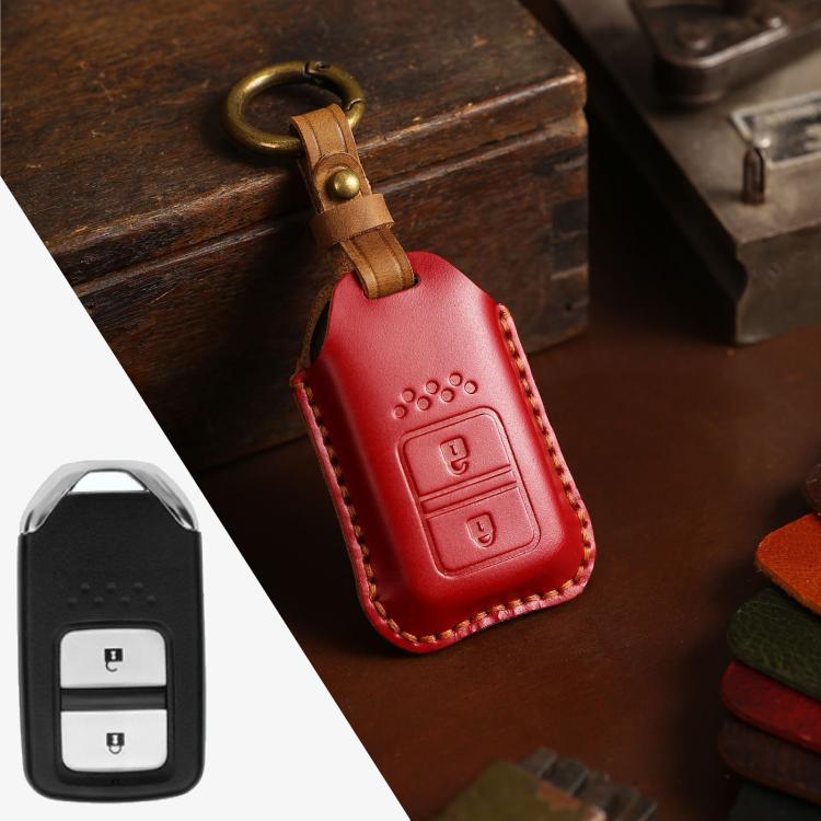 For Honda Car Cowhide Leather Key Protective Cover Key Case, Two Keys Version, For Honda, Two Keys Version — view 7