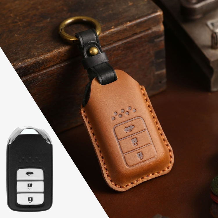 For Honda Car Cowhide Leather Key Protective Cover Key Case, Three Keys Tailgate Version, For Honda, Three Keys Tailgate Version — view 7