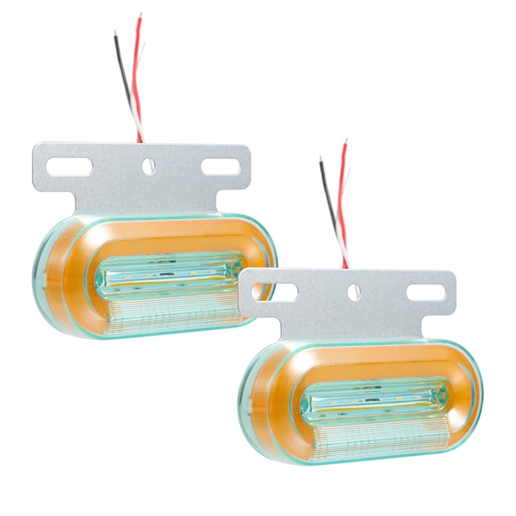 2 PCS 24V 12LED Car Oval Side Lamp