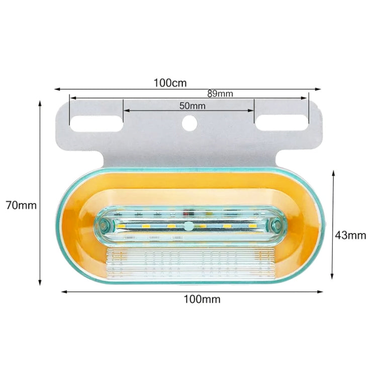 2 PCS 24V 12LED Car Oval Side Lamp