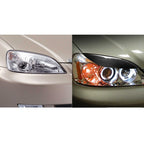 2 PCS / Set Carbon Fiber Car Lamp Eyebrow Decorative Sticker for Honda Civic 2001-2003, Drop Glue Version