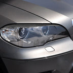 2 PCS / Set Carbon Fiber Car Lamp Eyebrow Decorative Sticker for BMW X5/E70 2010-2012, Drop Glue Version