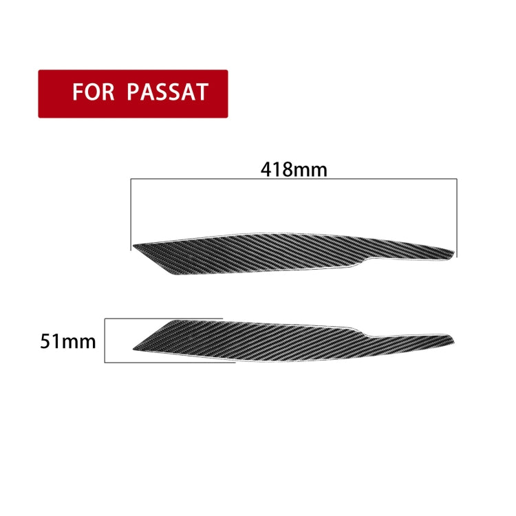 2 PCS / Set Carbon Fiber Car Lamp Eyebrow Decorative Sticker for Volkswagen Passat B6 3C 2005-2010, Drop Glue Version