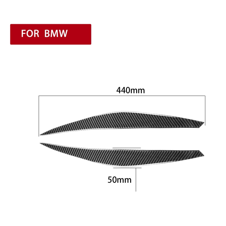 2 PCS / Set Carbon Fiber Car Lamp Eyebrow Decorative Sticker for BMW E71/X6 2008-2014, Drop Glue Version