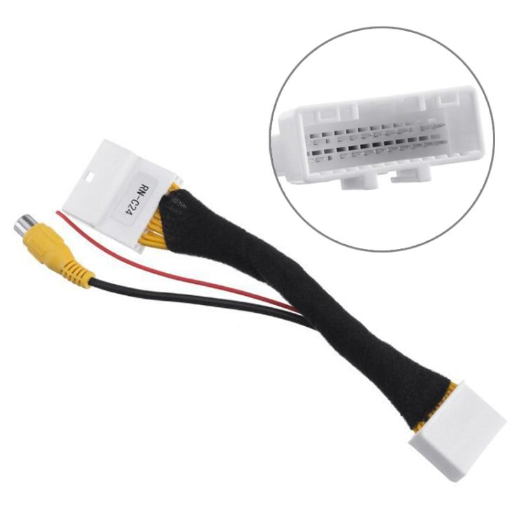 Car 24Pin Video Input Switch Reverse Parking Camera RCA Adapter Cable, For Renault