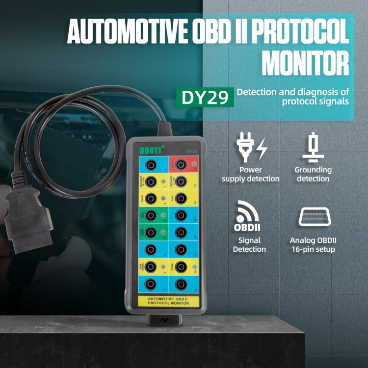 DUOYI DY29 Car OBD2 Diagnostic Protocol Detector Tester — view 4