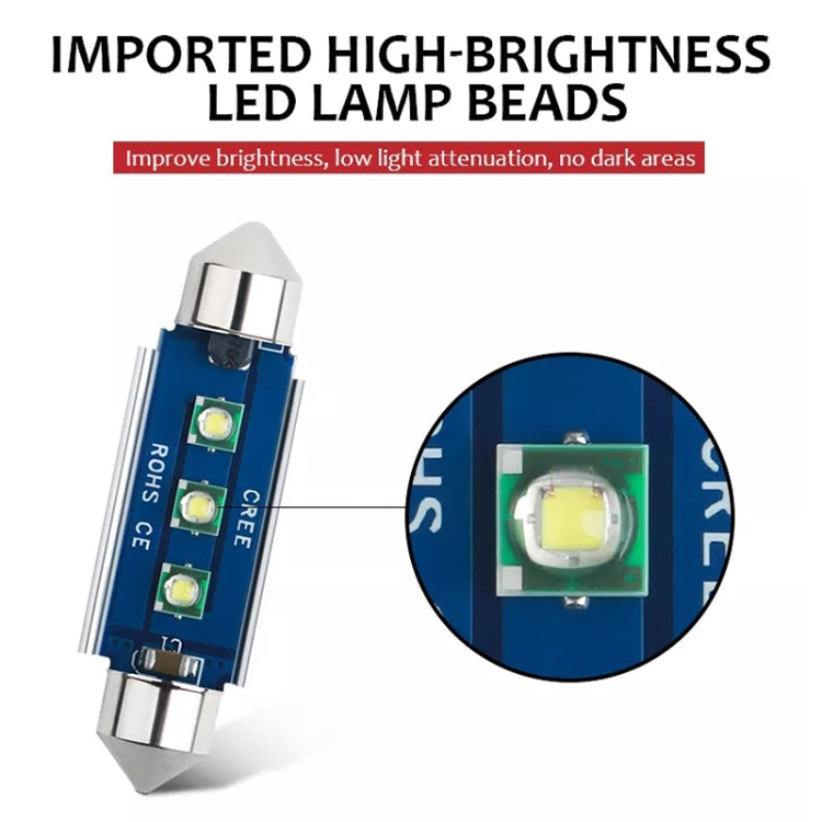 2pcs 31mm IC12V / 2.76W / 0.23A / 300LM 3LEDs SMD Car Reading Lamp Dome Light