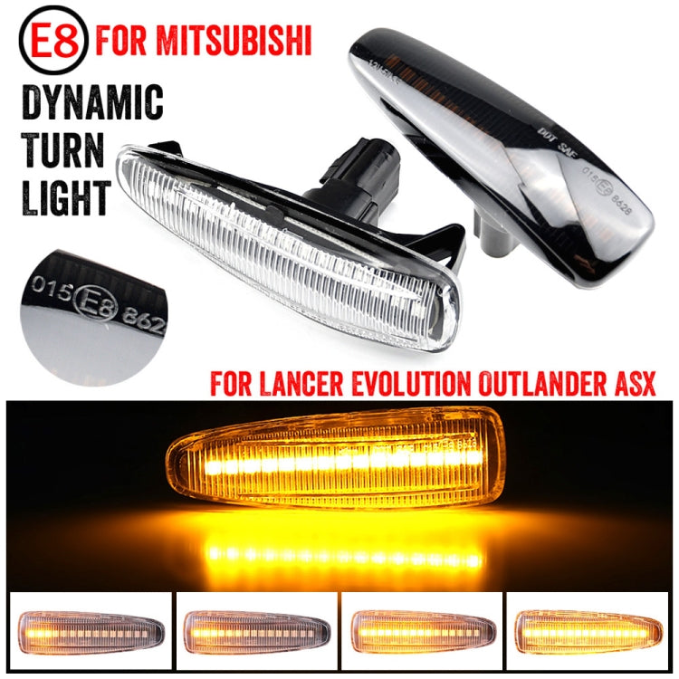 2pcs For Mitsubishi Lancer 2008-2018 Car Dynamic LED Fender Side Light