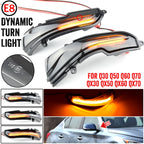 1 Pair For Infiniti Q30 2016-2019 Car Dynamic LED Turn Signal Light Rearview Mirror Flasher Water Blinker