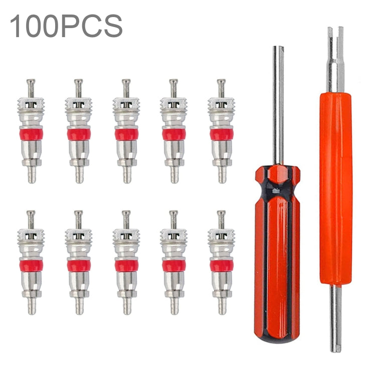 Car / Motorcycle Tire Valve Core Repair Kit, 100 in 1