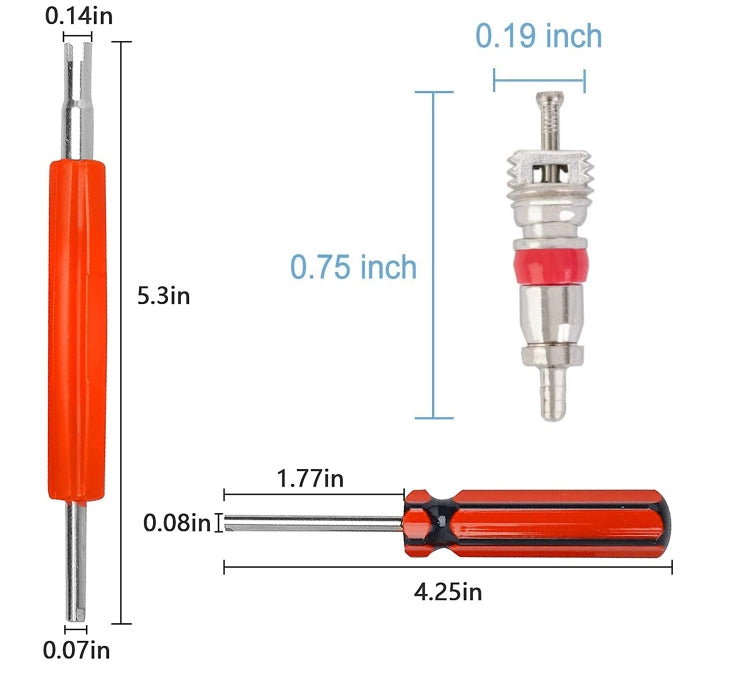 Car / Motorcycle Tire Valve Core Repair Kit, 100 in 1