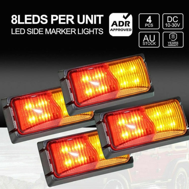 4pcs MK-049 Truck 8LEDs Double Color Side Marker Light