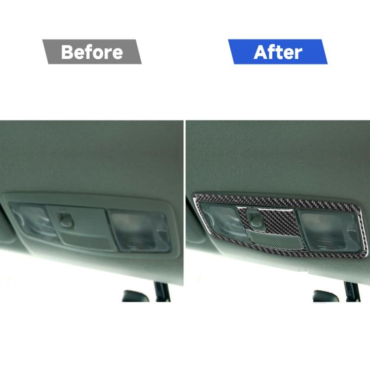 Car Carbon Fiber Roof Front Reading Light without Sunroof Decorative Sticker for Mitsubishi Lancer EVO 2008-2015, Left and Right Drive Universal
