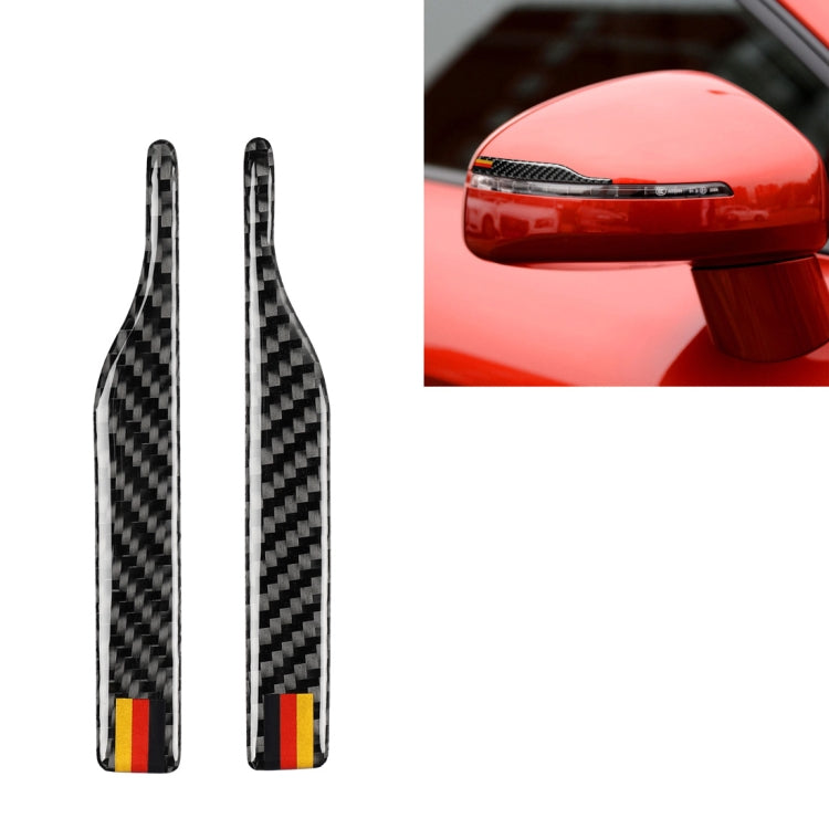 Car Carbon Fiber German Flag Pattern Rearview Mirror Anti-collision Sticker for Audi TT, Left and Right Drive Universal, B Style