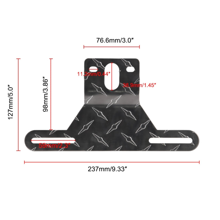 Car Tail Rear License Plate Frame Aluminum Trailer License Plate Light Bracket