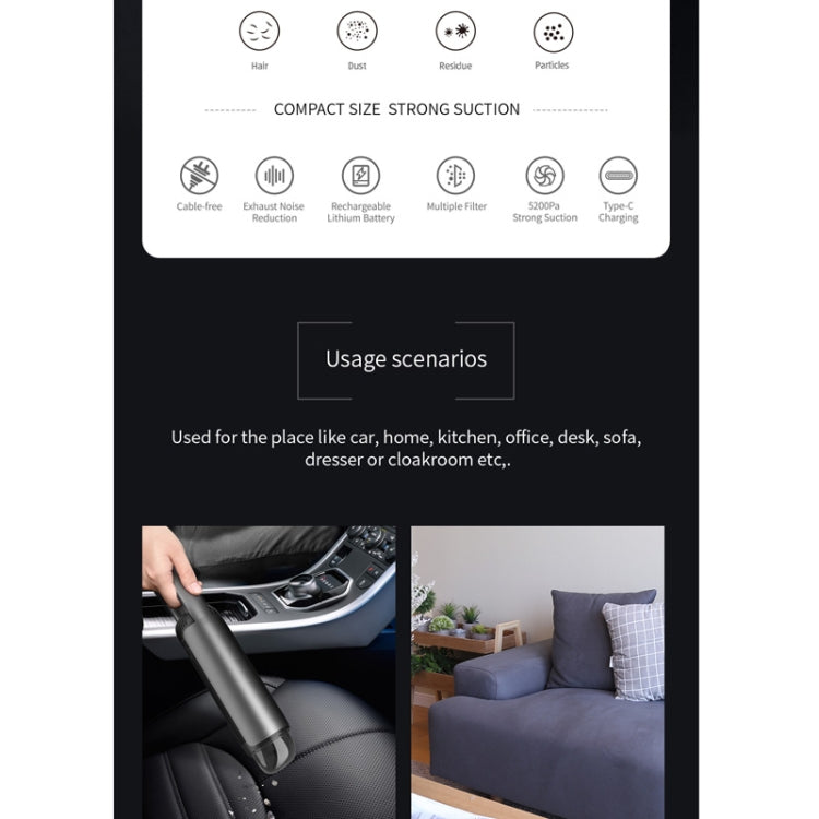 Car Portable Handheld Powerful Vacuum Cleaner, Gear Position: One Gears — view 5