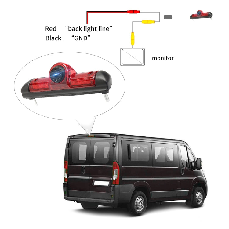 PZ460 Car Waterproof HD High Position Brake Light View Camera for Fiat / Citroen / Peugeot