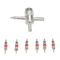 4 in 1 Remover Tool + 6 Car Trunk Motorcycles Tire Valve