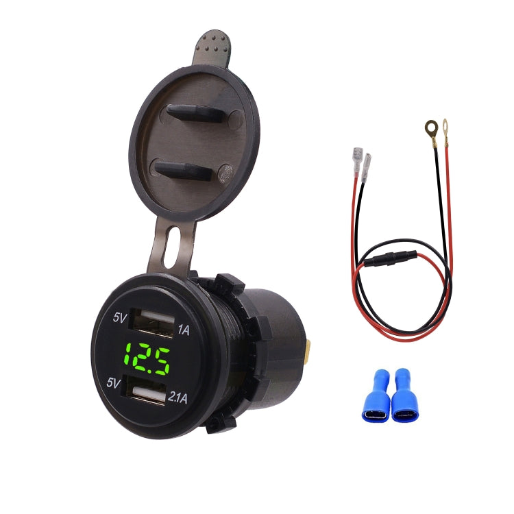 Universal Car Dual Port USB Charger Power Outlet Adapter 3.1A 5V IP66 with LED Digital Voltmeter + 60cm Cable — view 8