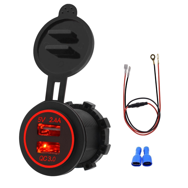 Universal Car QC3.0 Dual Port USB Charger Power Outlet Adapter 5V 2.4A IP66 with 60cm Cable — view 11
