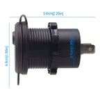 Universal Car Single Port USB Charger Power Outlet Adapter 2.4A 5V IP66 with LED Digital Voltmeter + Switch + 60cm Cable